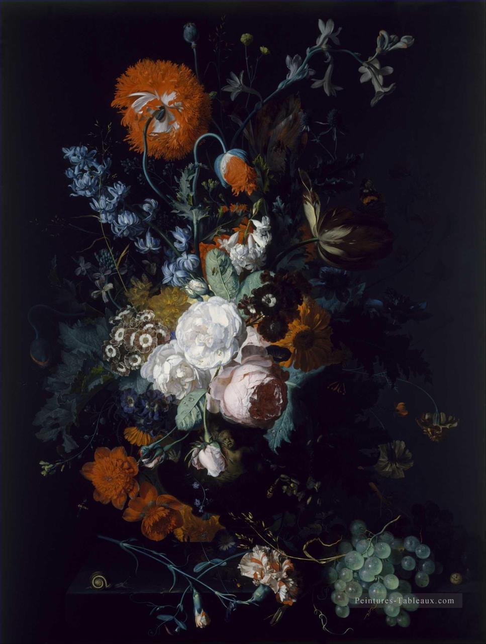 Nature morte de fleurs et fruits Jan van Huysum fleurs classiques Peintures à l'huile